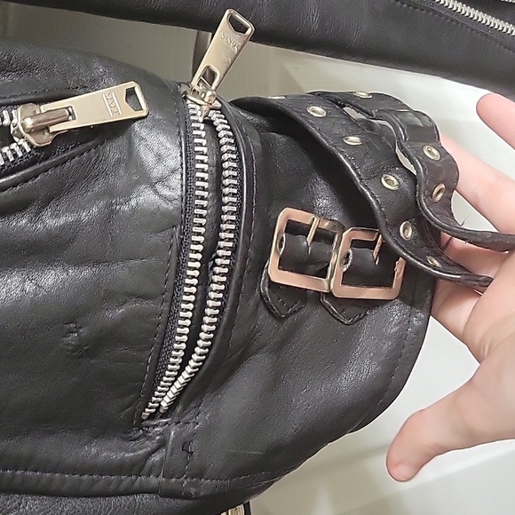 London Boston Leather Gold 100% Leather Moto Biker Jacket - Picture 5 of 9